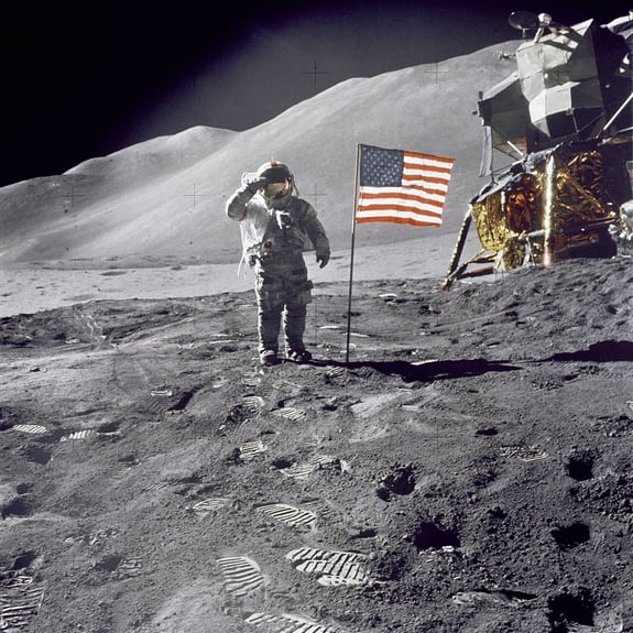 Nasa on the moon Apollo mission
