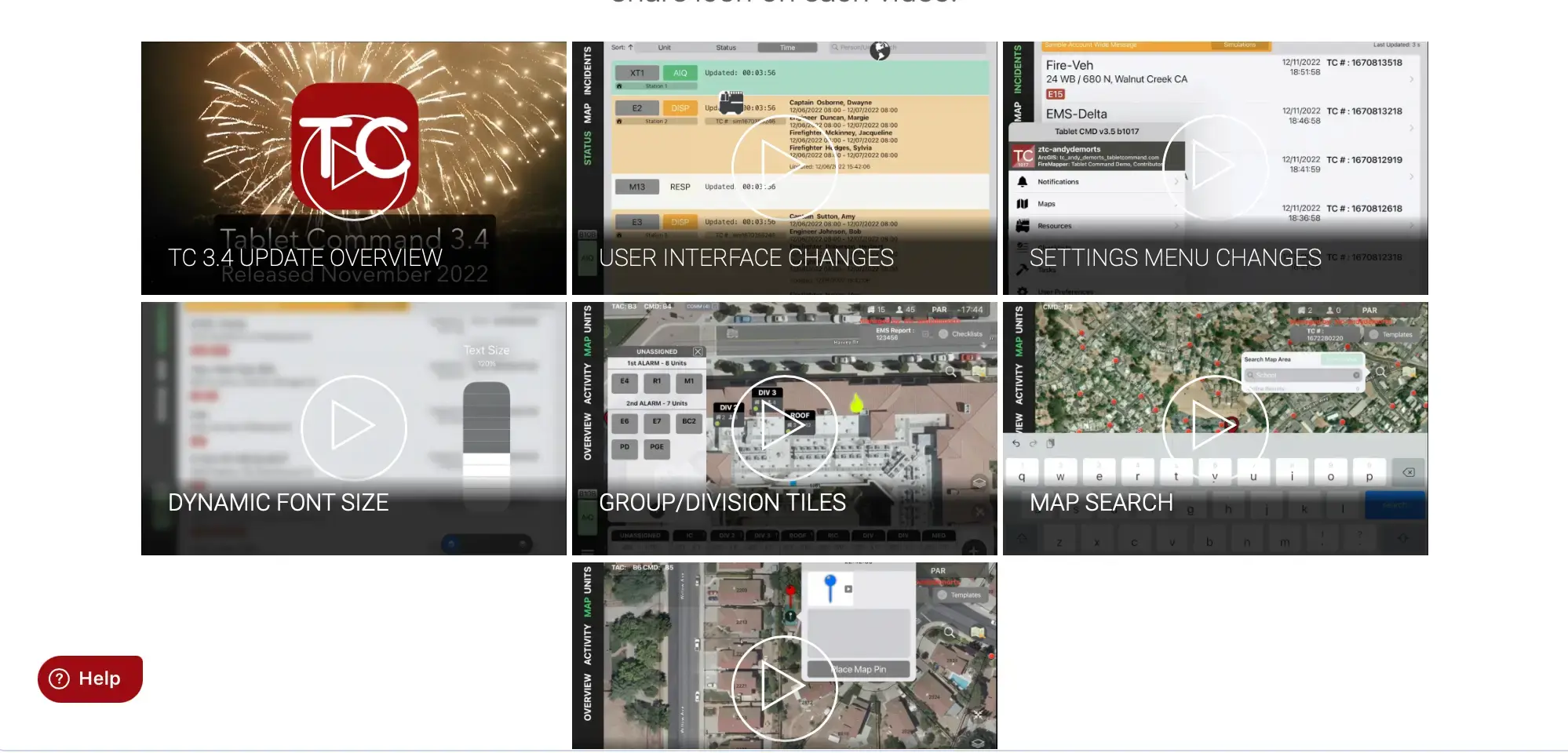 Tablet Command 3.4 Feature Videos
