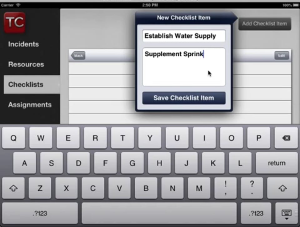 How to Add a Checklist in Tablet Command